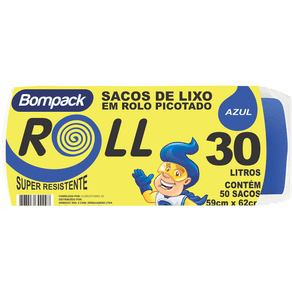 Bompack Saco P/Lixo Az 30Lt Roll C/50