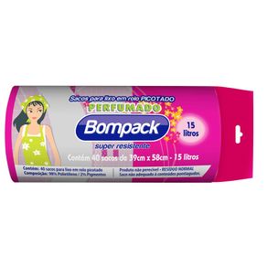 Bompack Saco P/Lixo Az 15Lt Moca Perfum C/40