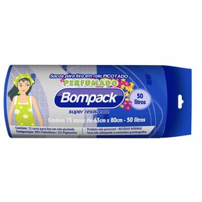 Bompack Saco P/Lixo Az 50Lt Moca Perfum C/15