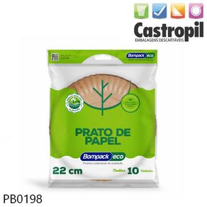 Bompack Prato Papel Eco 22Cm C/12X10