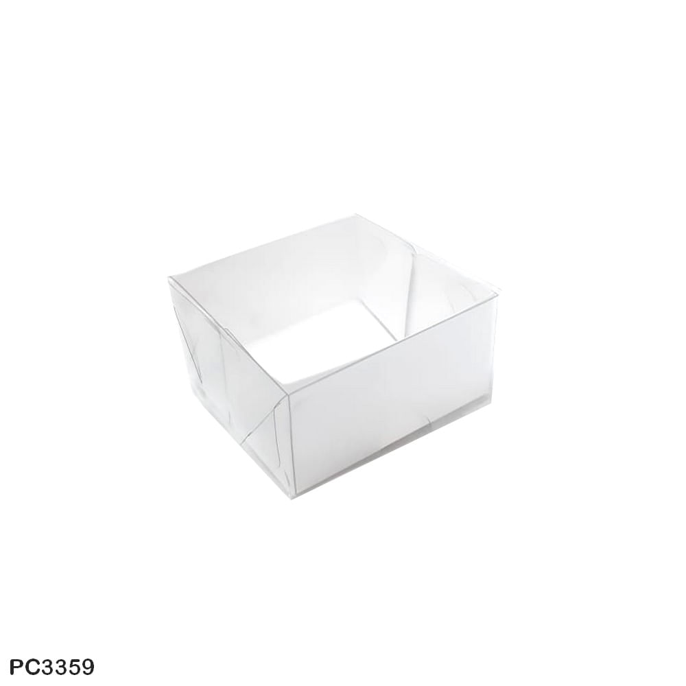 Caixa Para Doces de Papel com Tampa de PVC Quadrado N°2 Branco com 10 un YINPACK