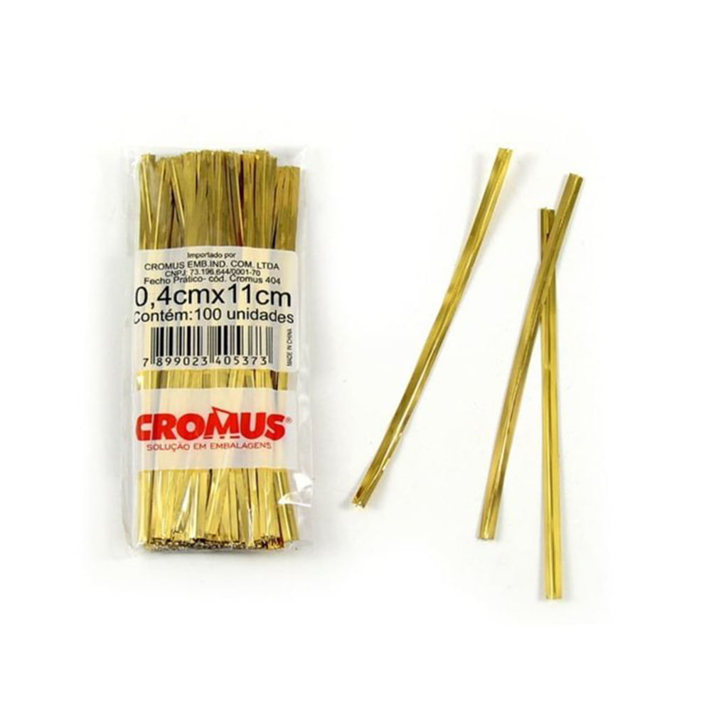 Encontraproduto.com.br - Cromus Fecho Metalico Cromus, Ouro Fosco, Pacote de 100