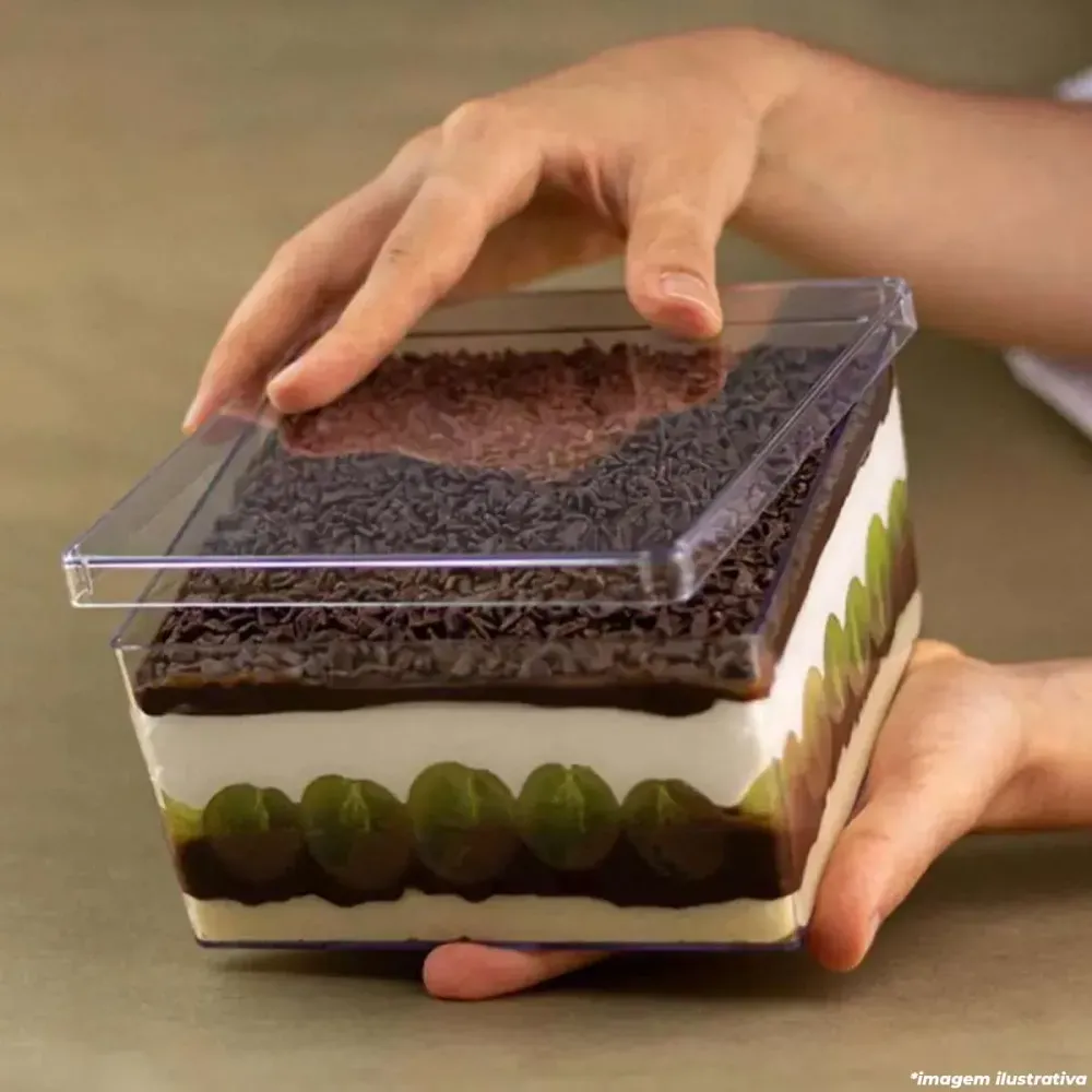 BLUE STAR CAKE BOX QUADRADA CR C/TAMPA 1,5L - castropil